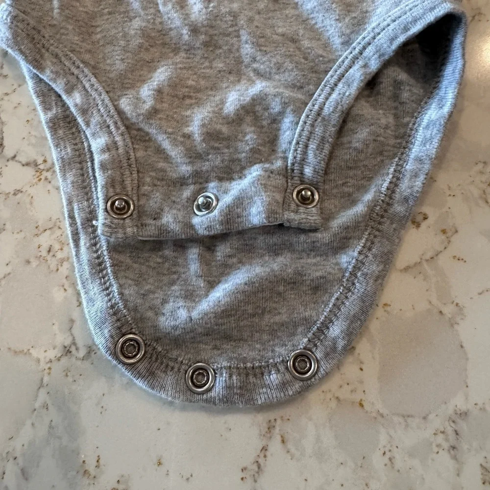 6M Carter’s - Gray Long Sleeve Baby Onesie